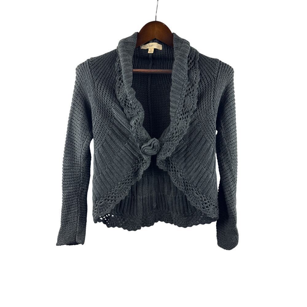 Women’s Motto XS Dark Grey Knit Cropped Cardigan
